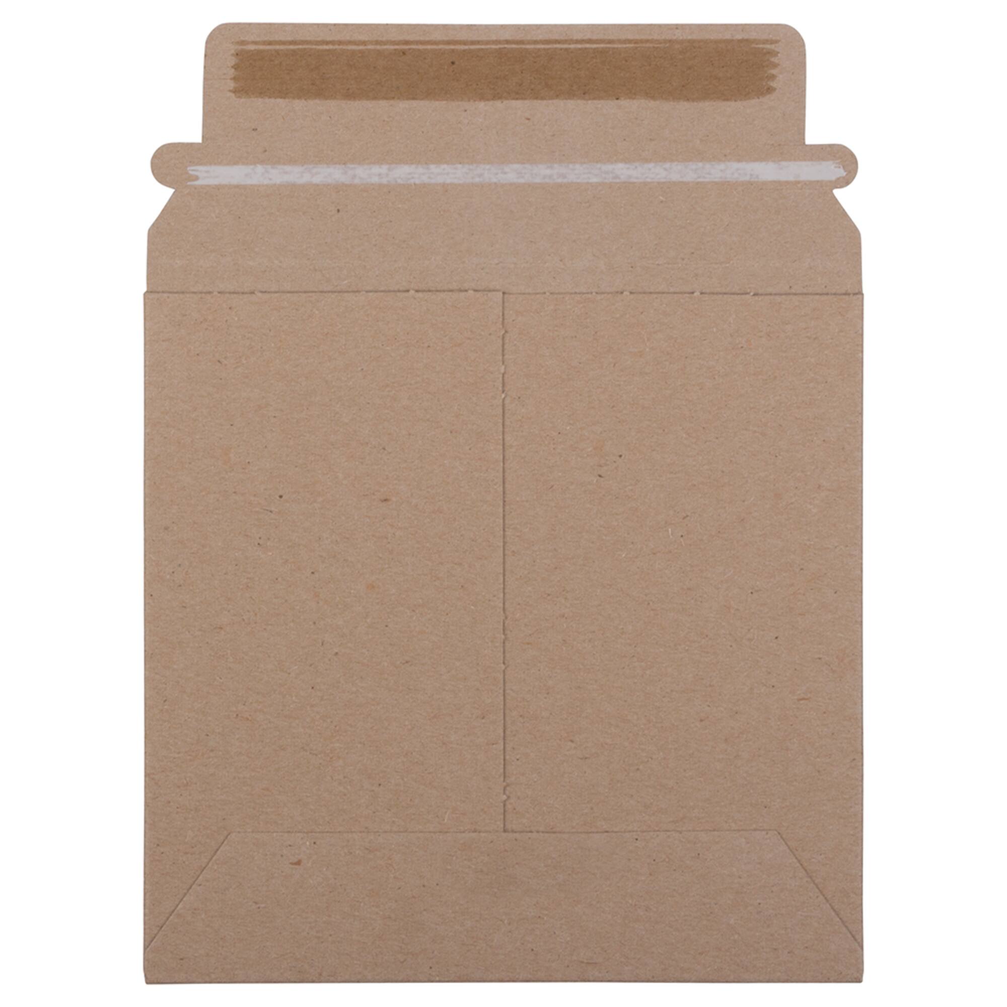 JAM Paper 6" x 6" Brown Kraft Flat Photo Mailer Peel & Seal Closure Envelopes, 6ct.